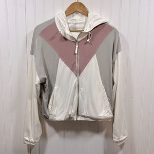 Zyia Active color block full zip hooded jacket